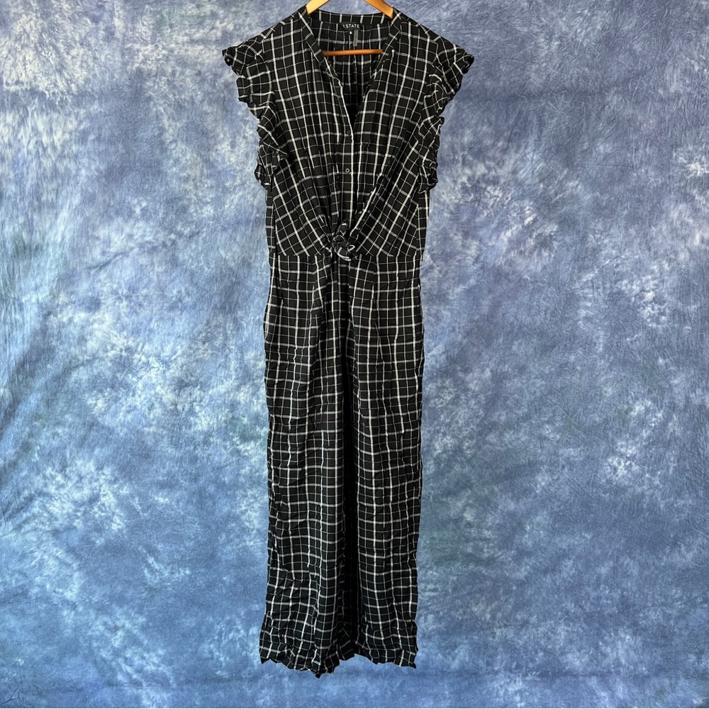 1. State Black & White Renegade Checked Jumpsuit Sz 8